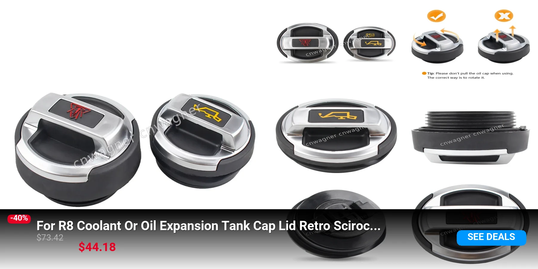 For R8 Coolant Or Oil Expansion Tank Cap Lid Retro Scirocco Passat CC Golf R Tigan 420121321 420103485B
