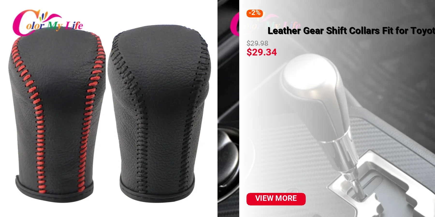 Leather Gear Shift Collars Fit for Toyota Corolla Rav4 Rav 4 2014 - 2019 Accessories AT Gear Head Shift Knob Cover