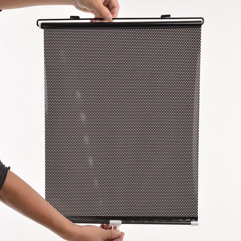 Retractable Car Auto Sun Shade Visor Rear Window Windshield Roller Blind With Suction Cup 125 x 40cm Black  Sun Shield