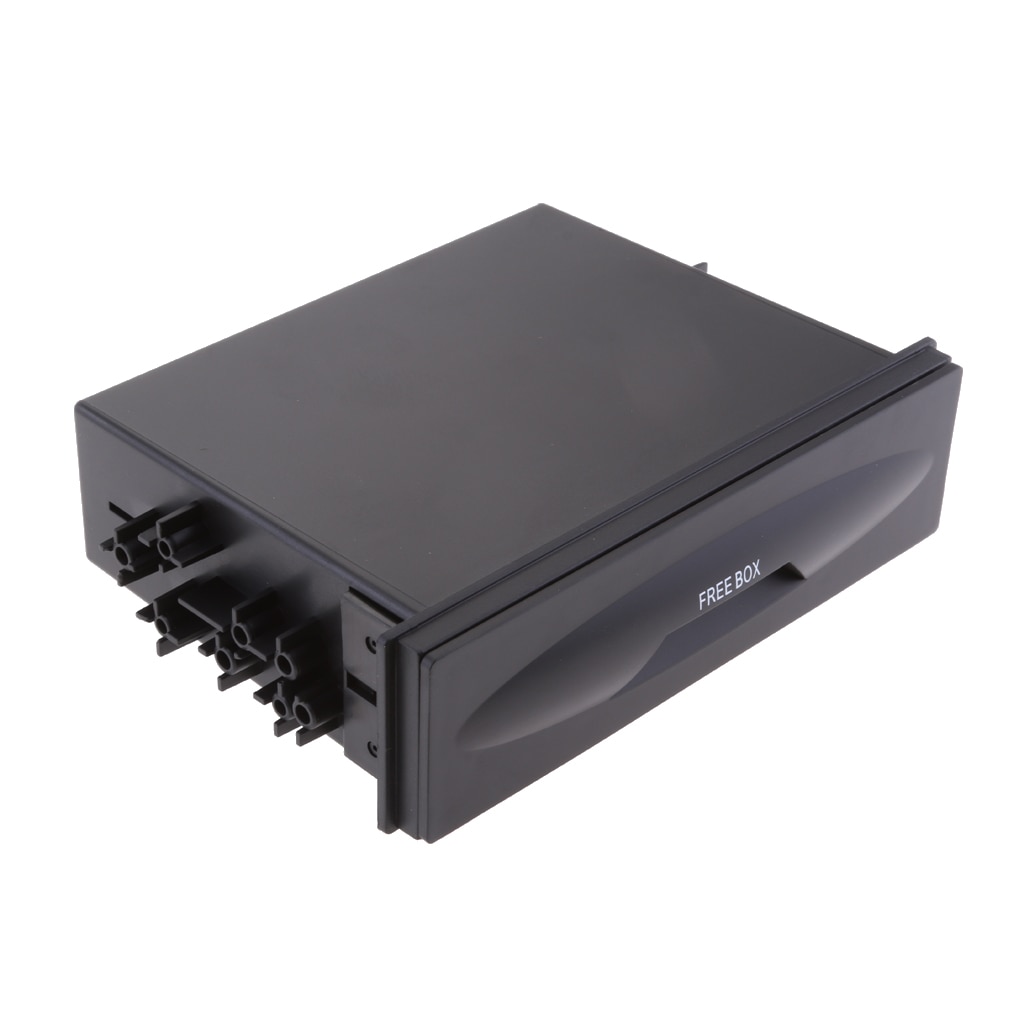 Black Universal Single Din Pocket Kit Car Storage Drawer Box Replacement