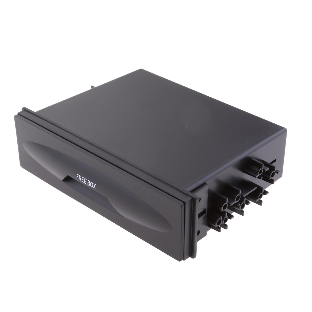 Black Universal Single Din Pocket Kit Car Storage Drawer Box Replacement