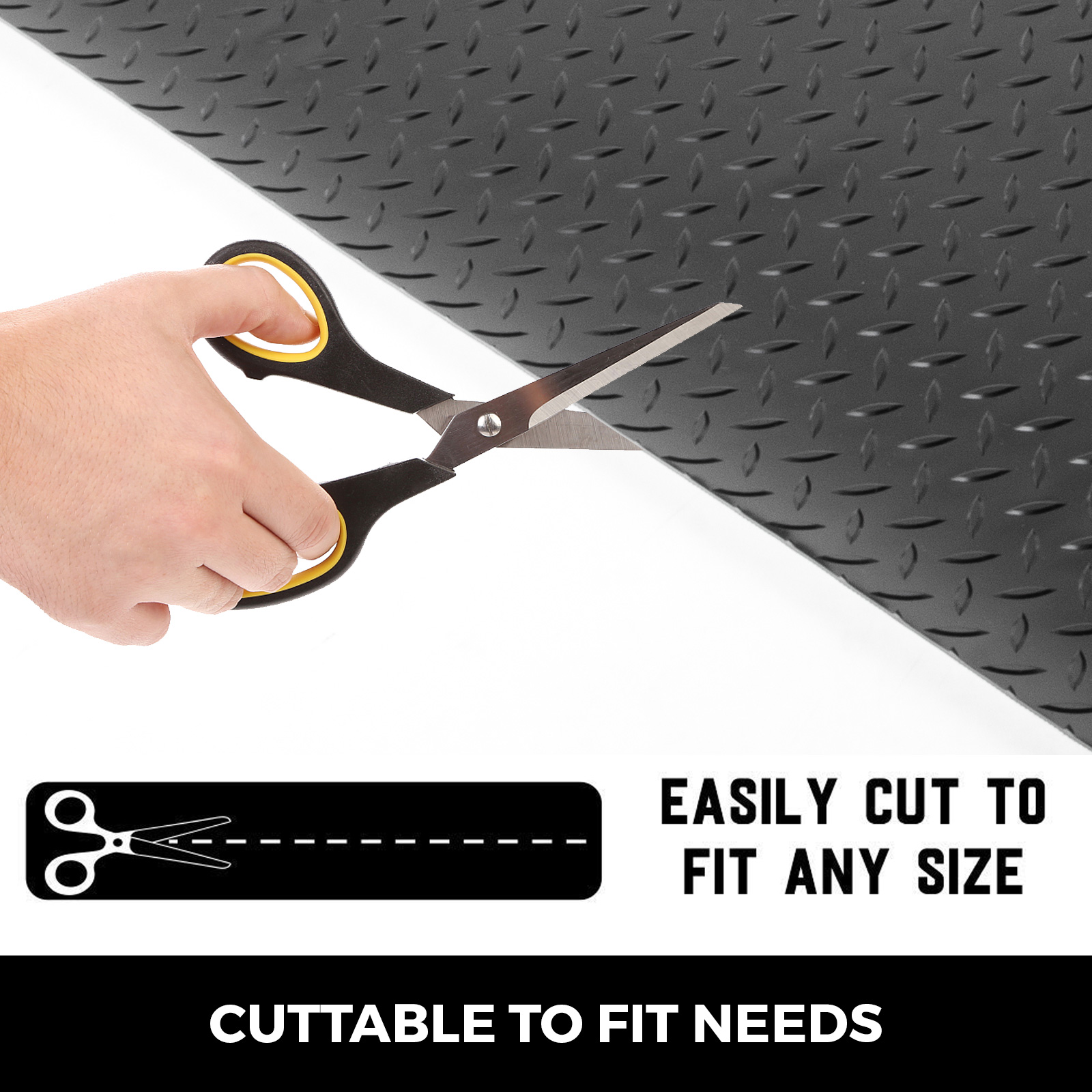 Garage Floor Mat,14.7x3.6ft,Black