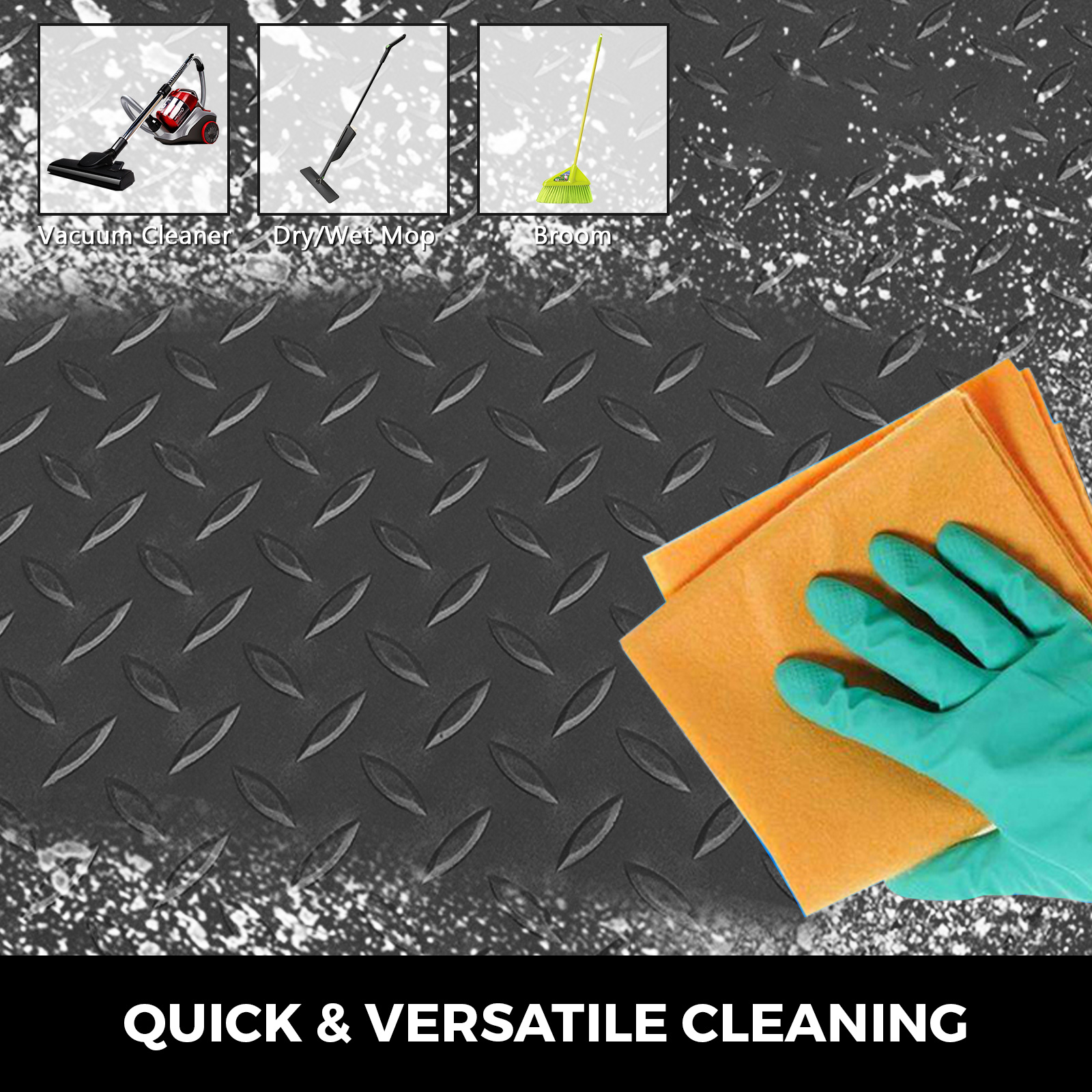 Garage Floor Mat,14.7x3.6ft,Black
