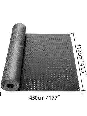 Garage Floor Mat,14.7x3.6ft,Black