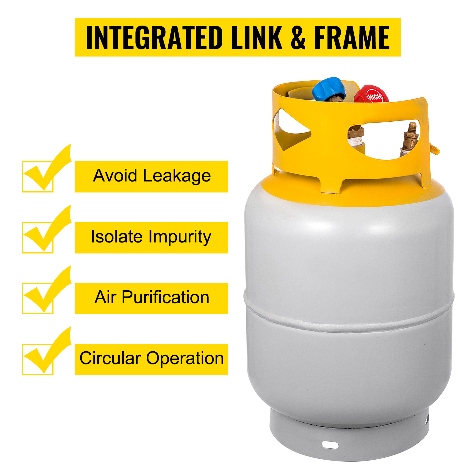 Refrigerant Recovery Tank,Max. 4 Gallon Capacity,Welded Steel