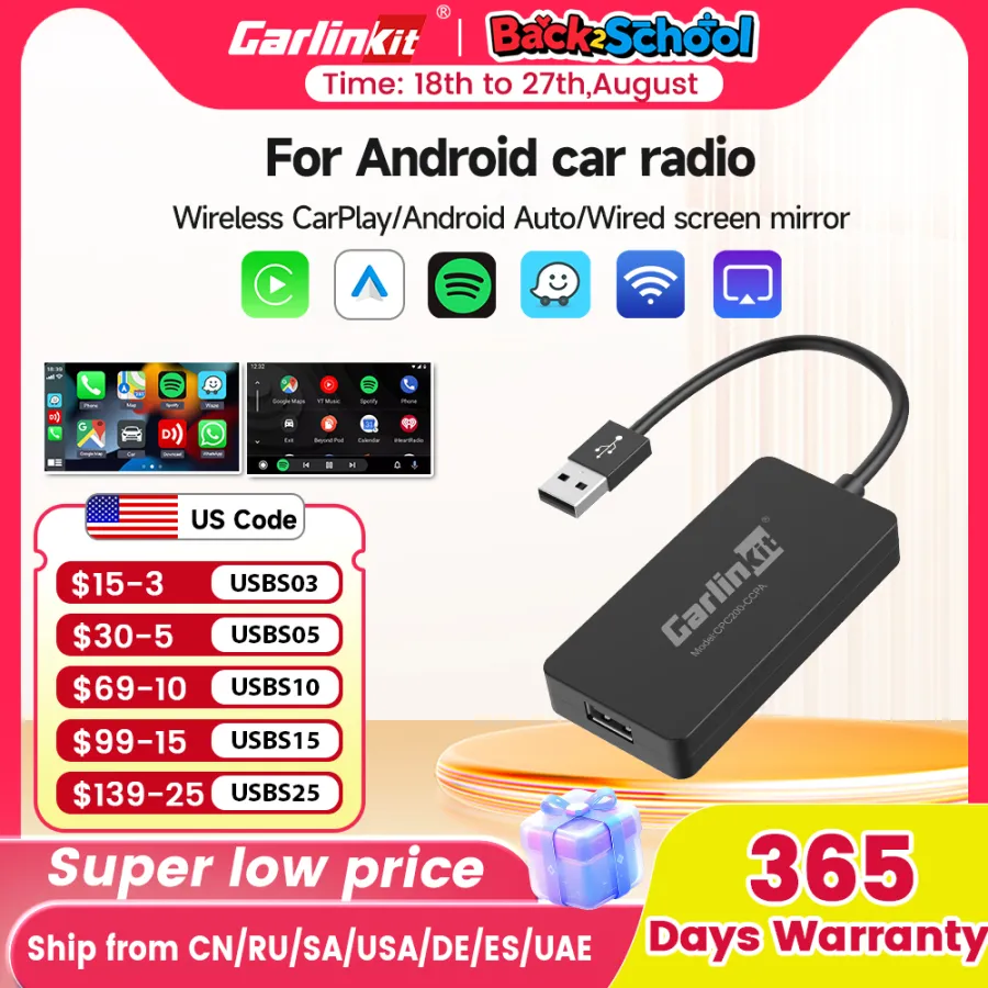 LoadKey & Carlinkit Wired & Wireless CarPlay Wireless Android Auto Dongle for Modify Android Screen Car Ariplay Smart Link IOS15